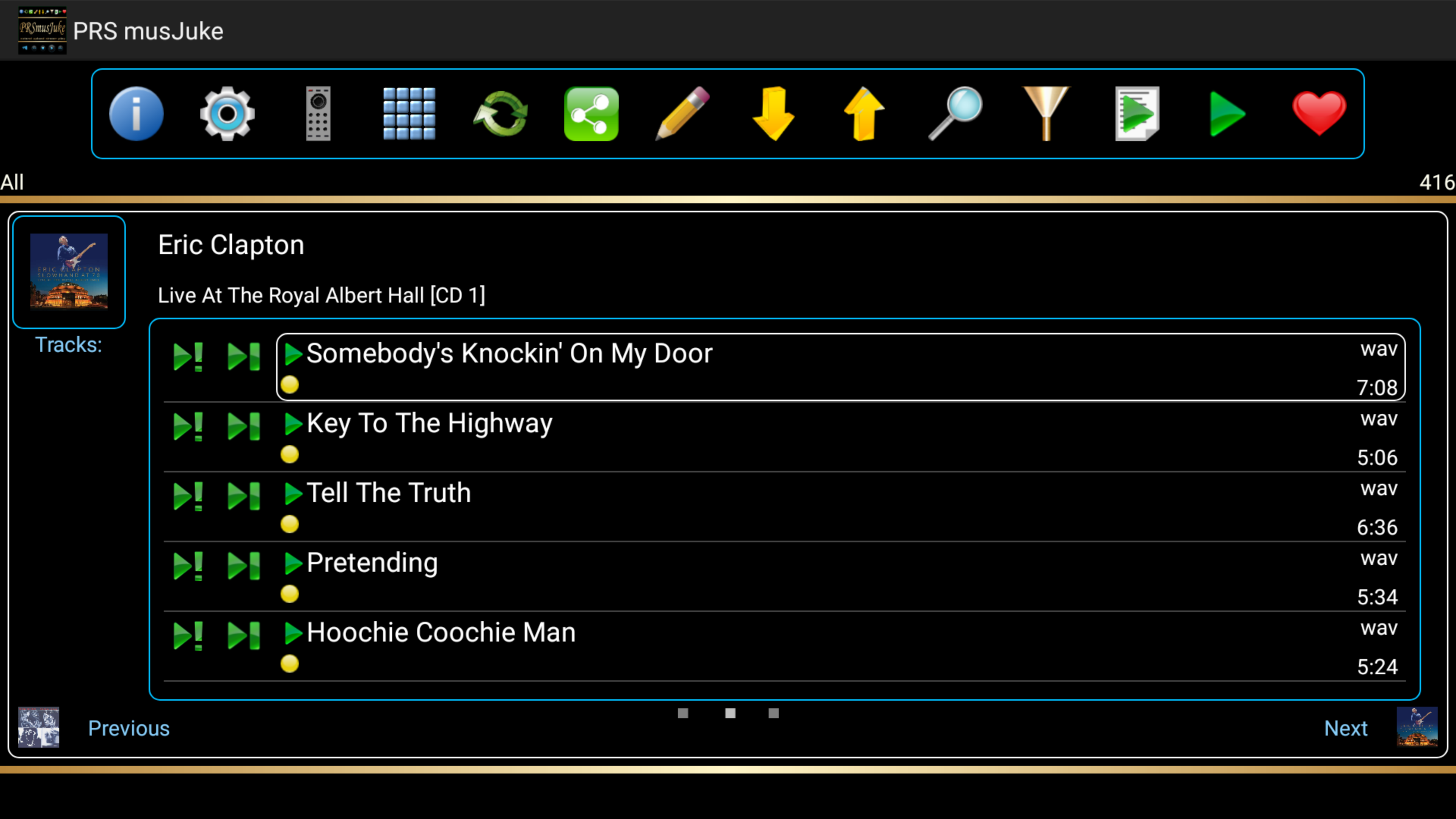 Album Track Display